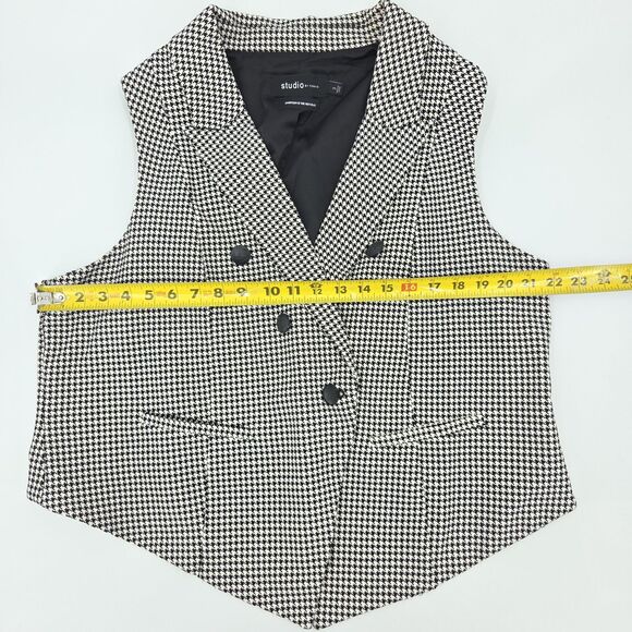 Torrid Vest Womens 3X Houndstooth Plaid Button Up Academia Preppy Office Work - Picture 7 of 9